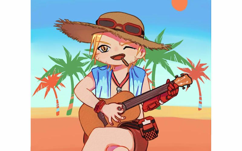 sai板绘画一个q版救生员麦克雷