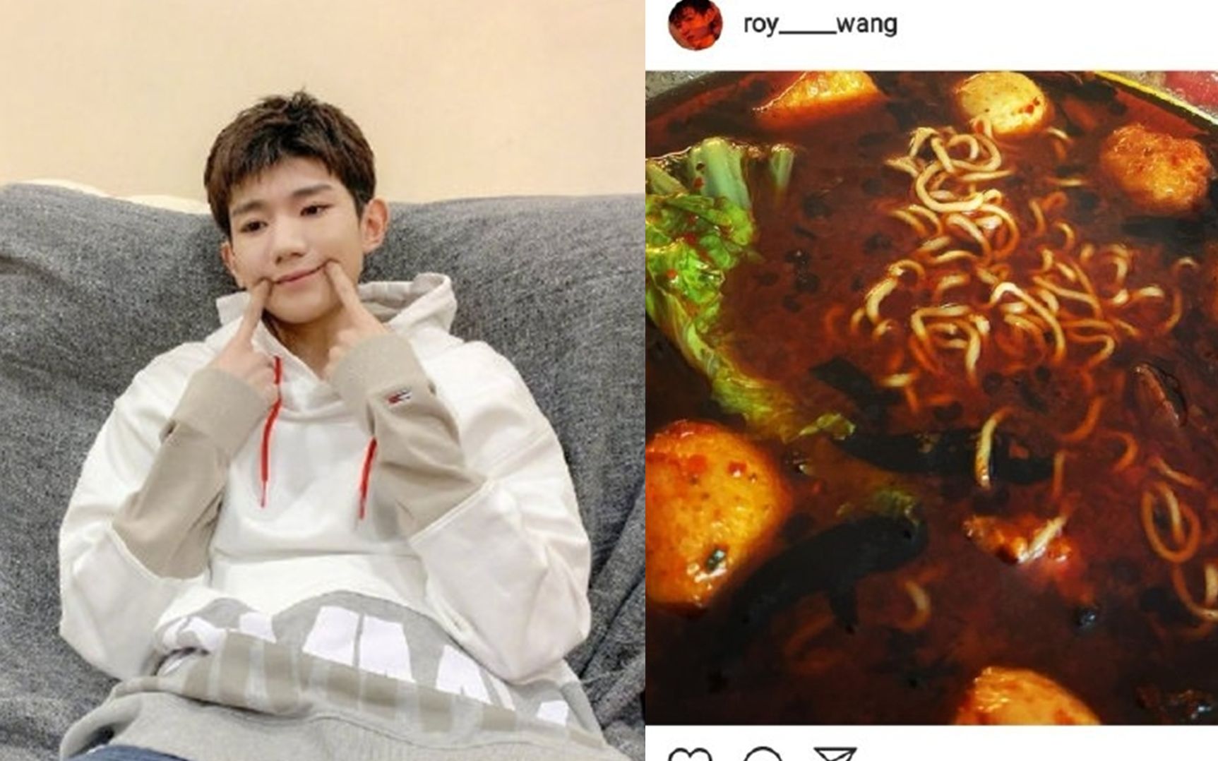 王源火锅底料煮泡面,被知名作家怒怼,称其实糟蹋粮食