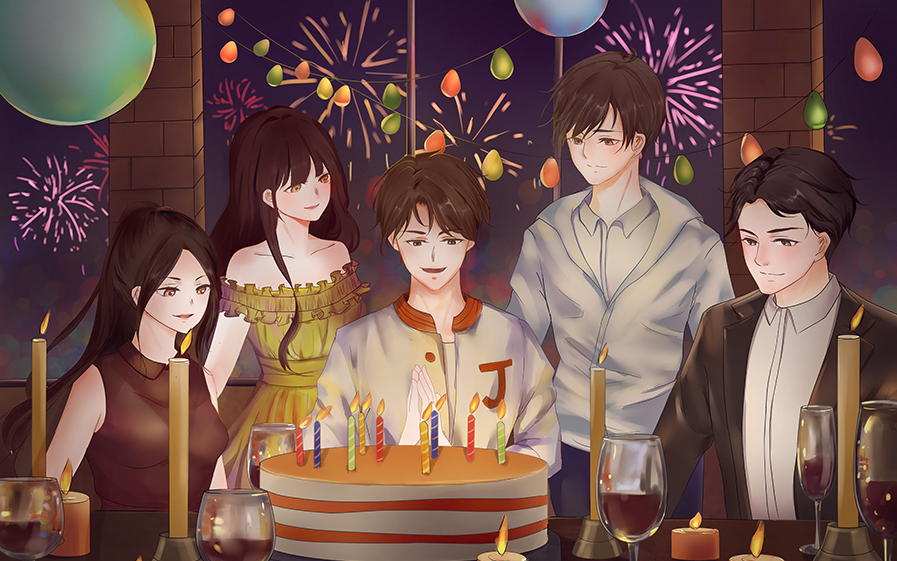 【csp上色过程】横颜君生贺pv若饴曲绘(人生第二次平涂留念)