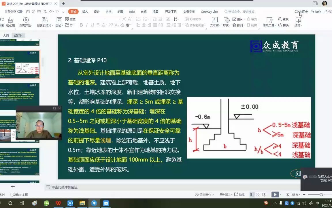 刘斌 2021众成教育一级造价师《土建计量》精讲班4哔哩哔哩bilibili