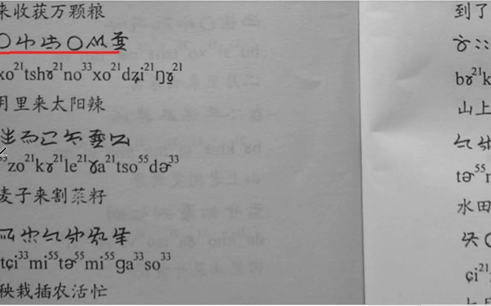 [图]【南部方言彝语彝文学习】第三十三课课文选读十二月