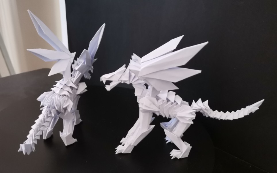 【折纸教程】巨龙来袭,原创龙神,用a4纸折巨龙,竟还原了加鲁鲁兽!
