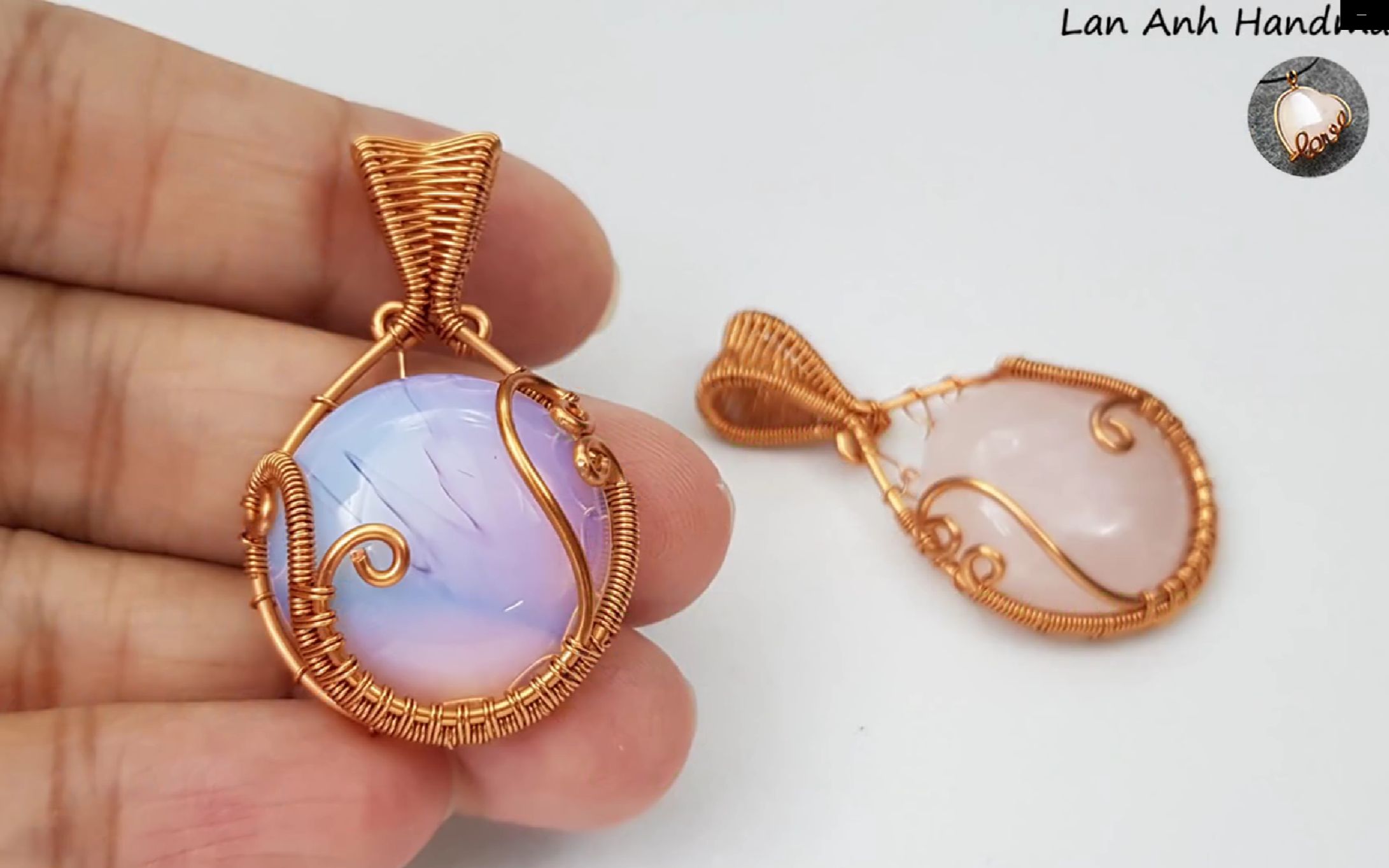 【金属绕线】蛋白石金属手工绕线吊坠| lan anh handmade