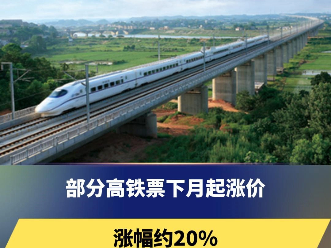 部分高铁票下月起涨价,涨幅约20%,某线路现行257元票价提升至308元哔哩哔哩bilibili