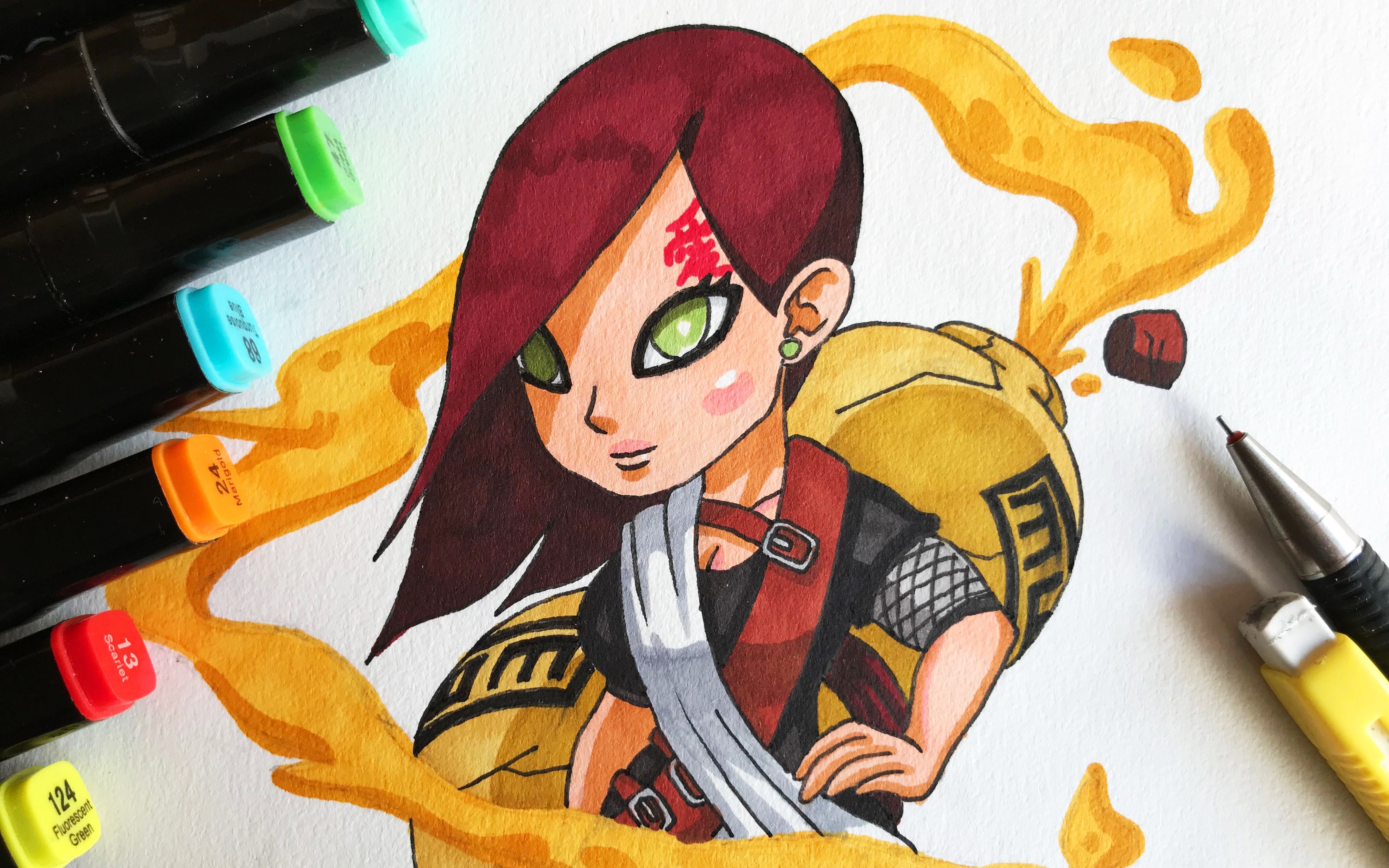 【手绘】女版我爱罗!