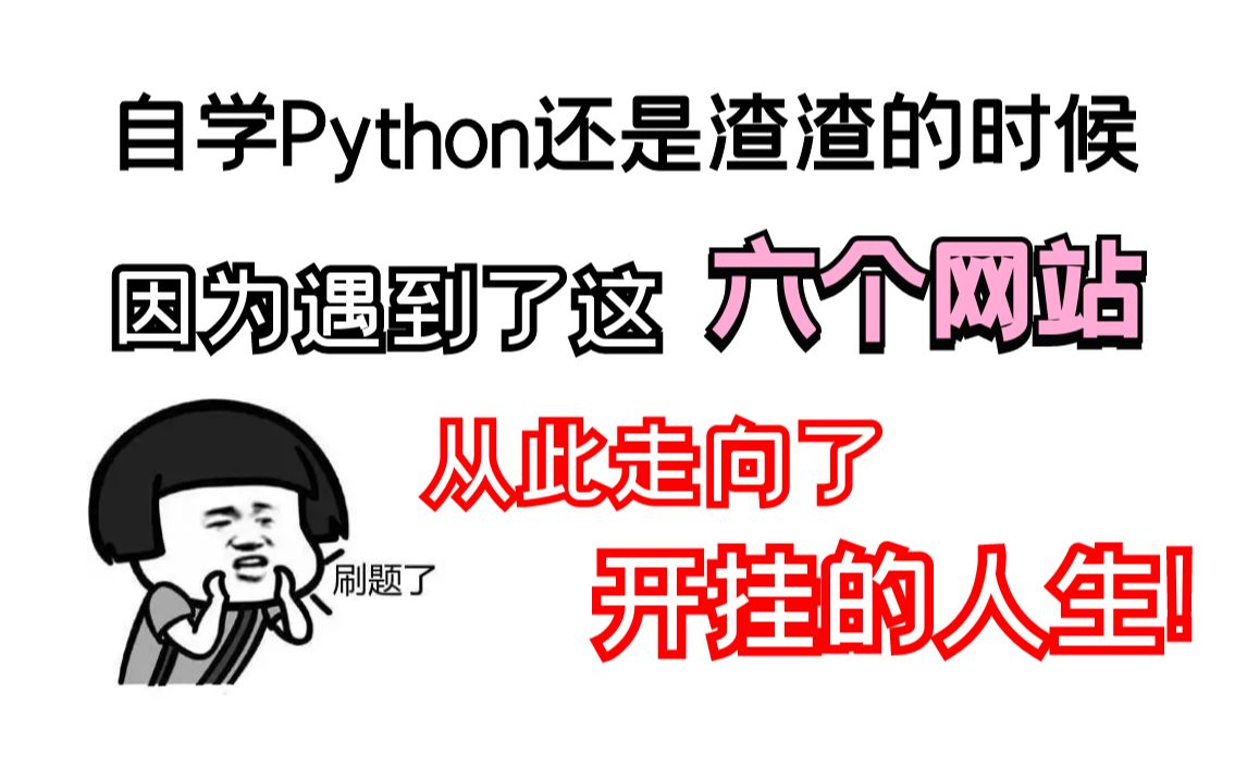 自学Python啥都不懂,因为遇到了这六个网站,从此让我走上了开挂的人生哔哩哔哩bilibili