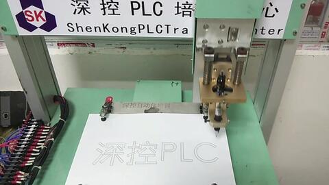 三菱Q系列PLC插补定位编程，控制伺服三轴走深控PLC的直线斜线跟圆弧插