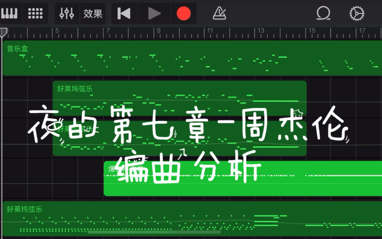 [图]库乐队扒带 周杰伦-夜的第七章完整版＋编曲分析
