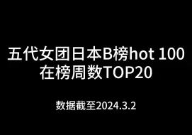 Download Video: 日本谁红？盘点五代女团日本B榜hot 100单曲在榜周数TOP20