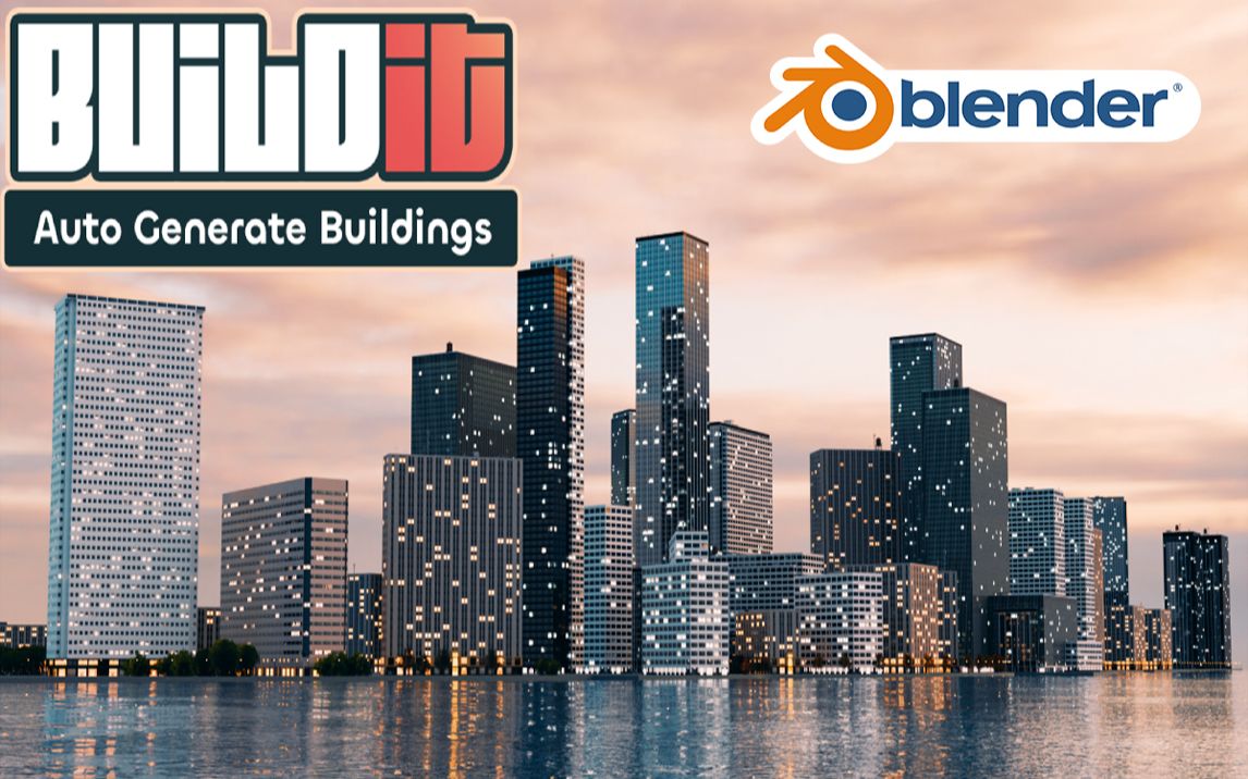 楼房建筑!blender插件 Buildit 一键生成城市建筑模型自动包含10种基础楼房哔哩哔哩bilibili