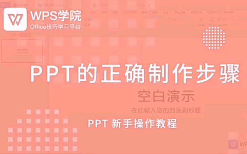 WPS初学者课堂—PPT正确制作步骤哔哩哔哩bilibili