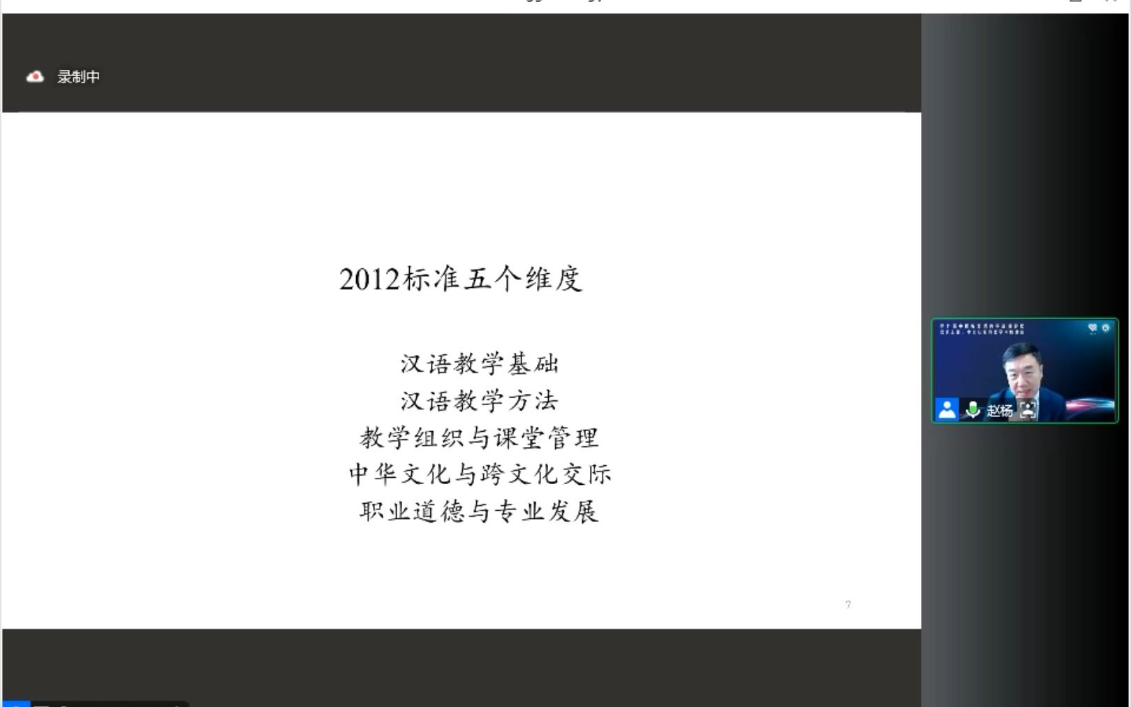 [图]【第七届中国教育语言学高端论坛】赵杨：《国际中文教师专业能力标准》与汉语二语研究