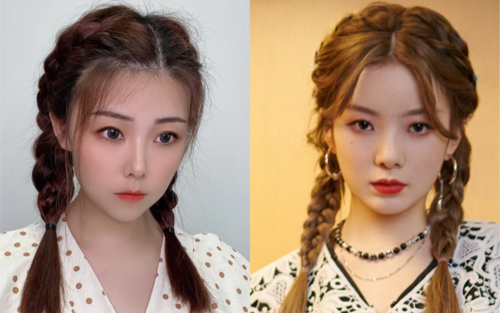 百搭不挑人陈卓璇同款简易版拳击双马尾辫修饰头型显发量