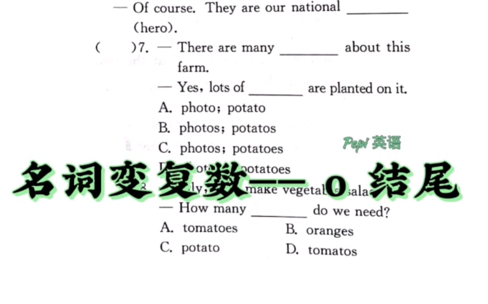 名词变复数—— o 结尾哔哩哔哩bilibili