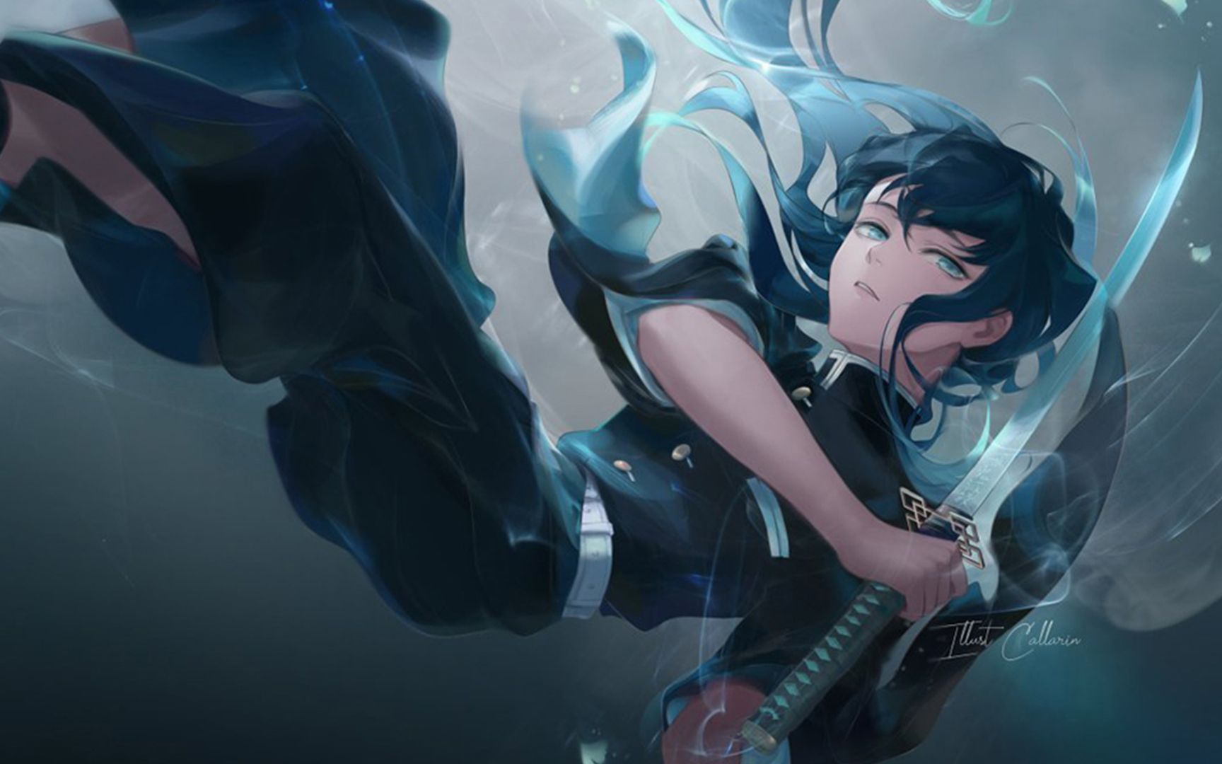 泰国视觉艺术家callarin的一组精致唯美的《鬼灭之刃》同人角色插画