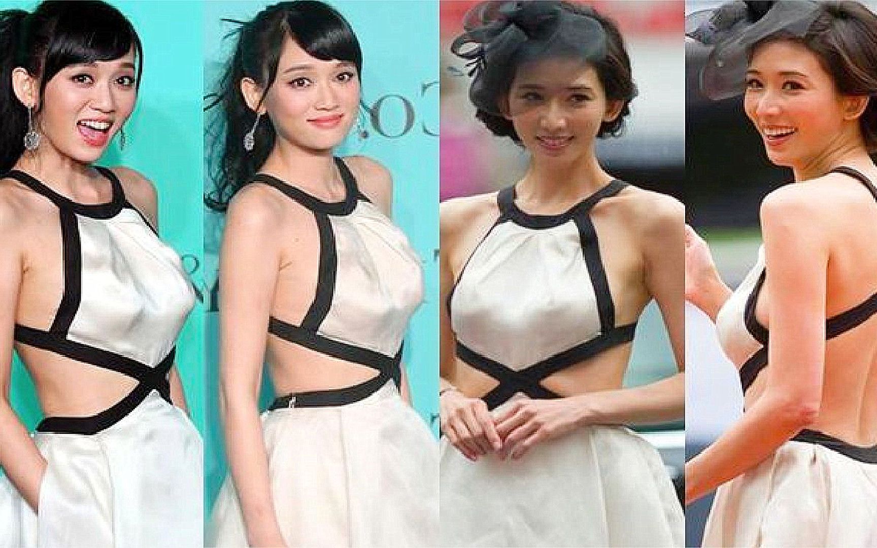 林志玲和陈乔恩撞衫肚兜裙,两人仅相差5岁,谁大谁小一目了然!