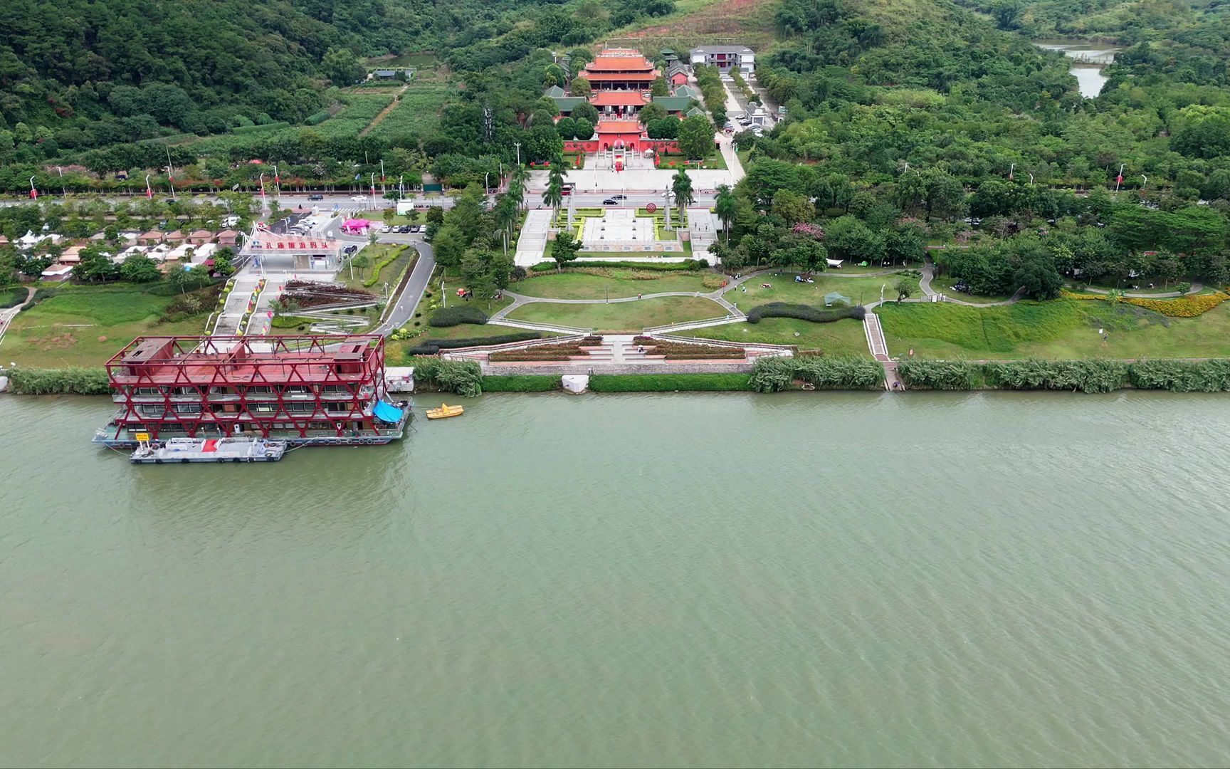 广西南宁孔庙建筑群风景区网红打卡航拍素材