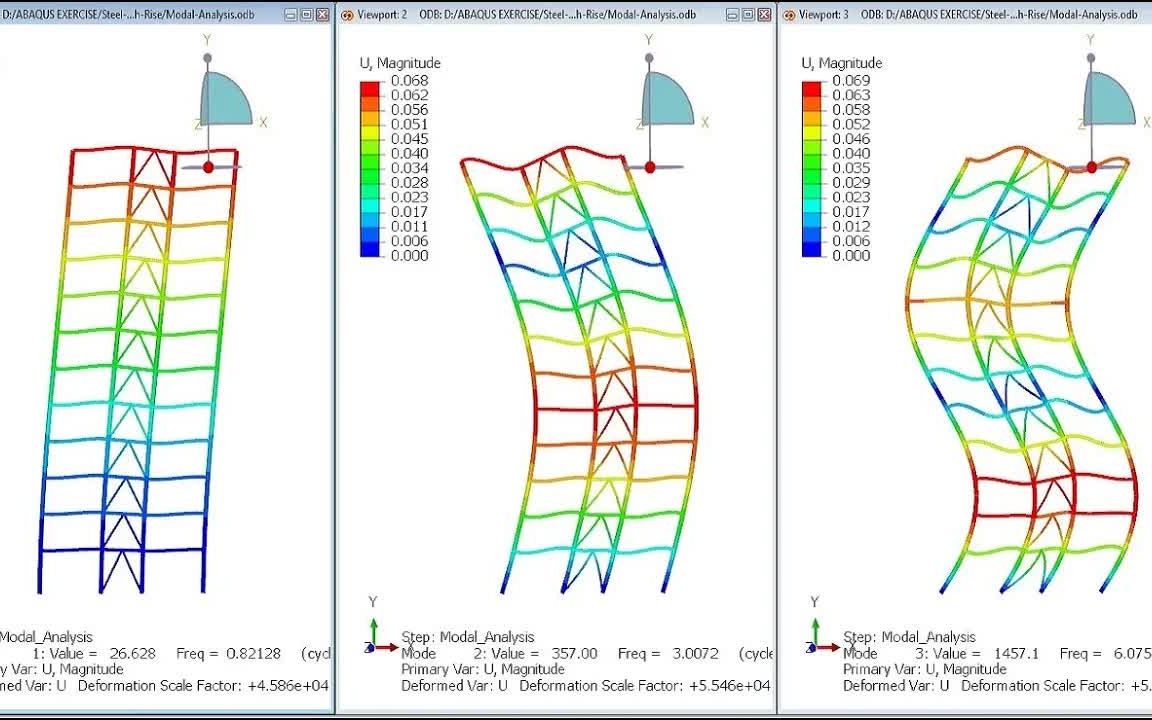 ABAQUS高层建筑结构动力学,模态分析第1部分哔哩哔哩bilibili