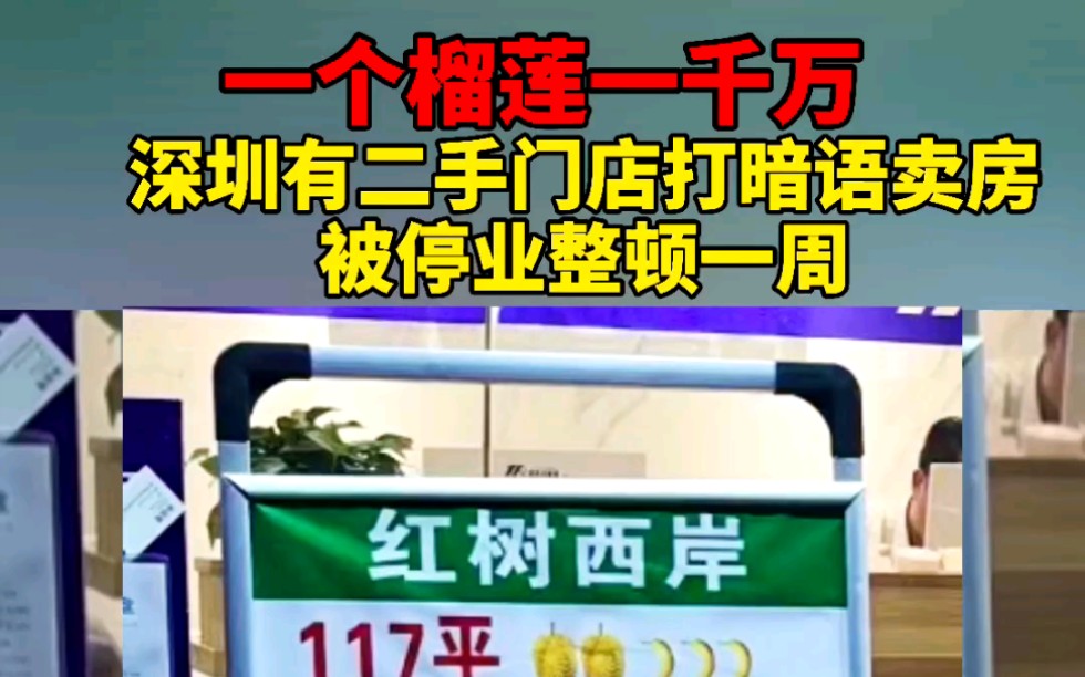 一个榴莲一千万,深圳有二手门店用水果图案表示挂牌价,被停业整顿一周!哔哩哔哩bilibili