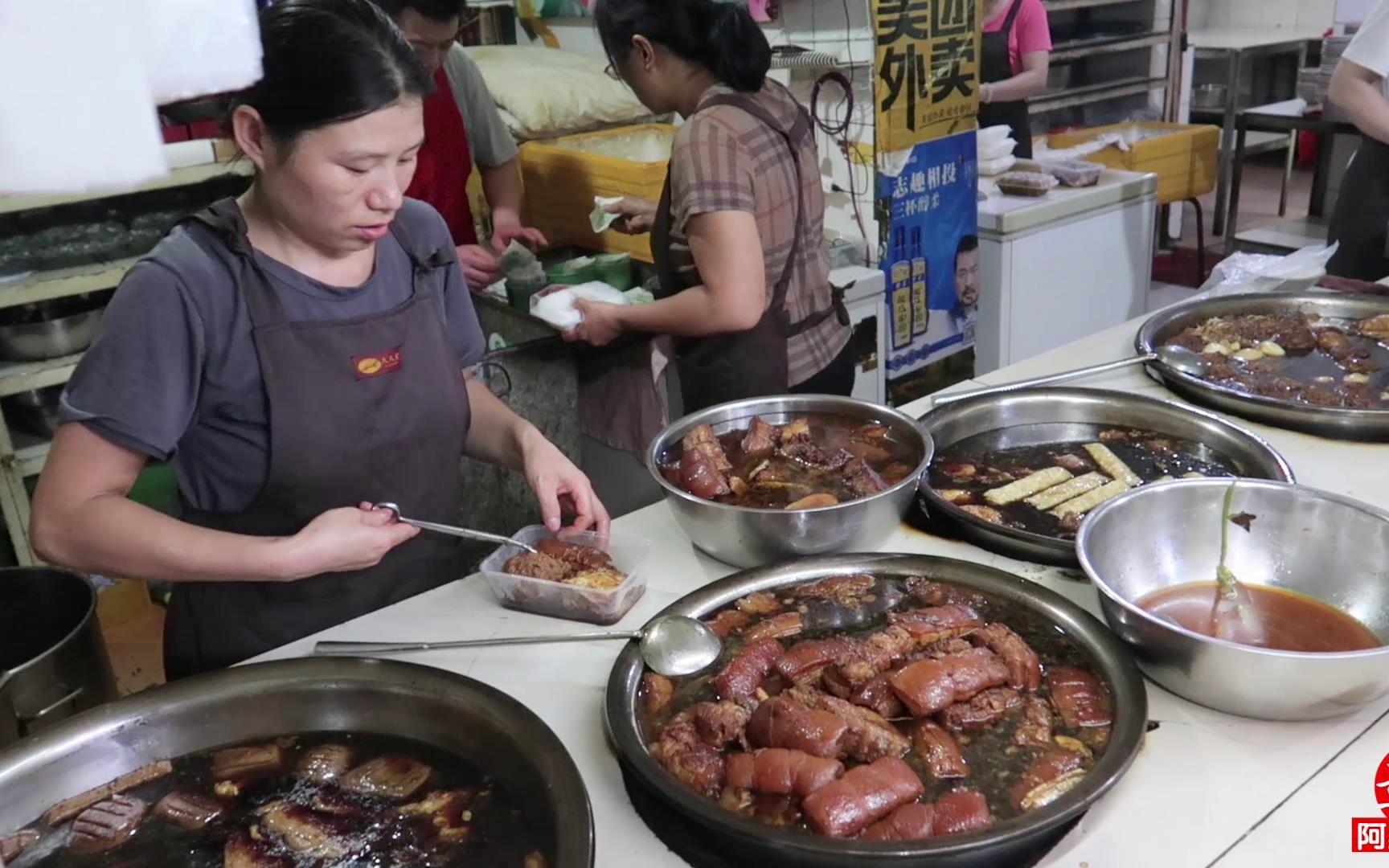 阿星探店山東甏肉乾飯4大盆燉肉中午就賣光細繩綁肉入口即化