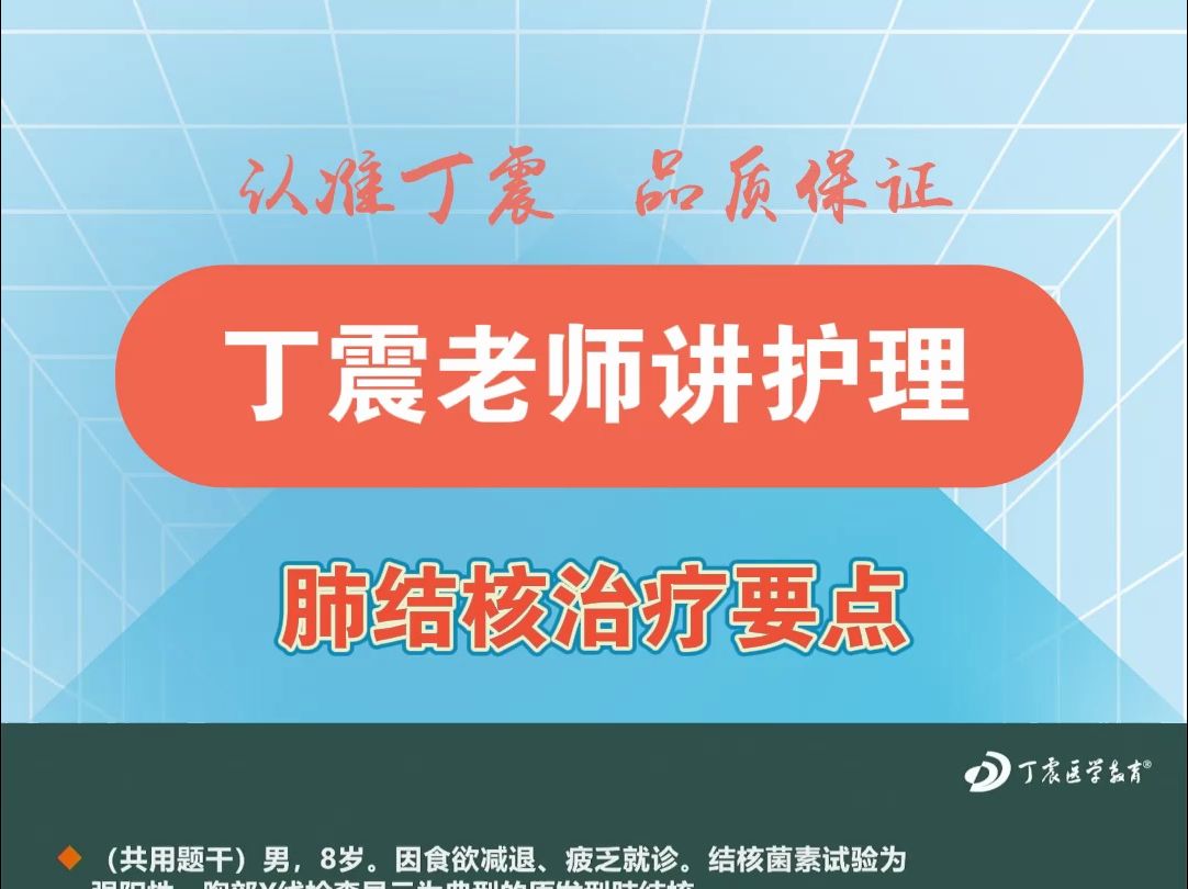 【丁震老师讲主管】肺结核治疗要点