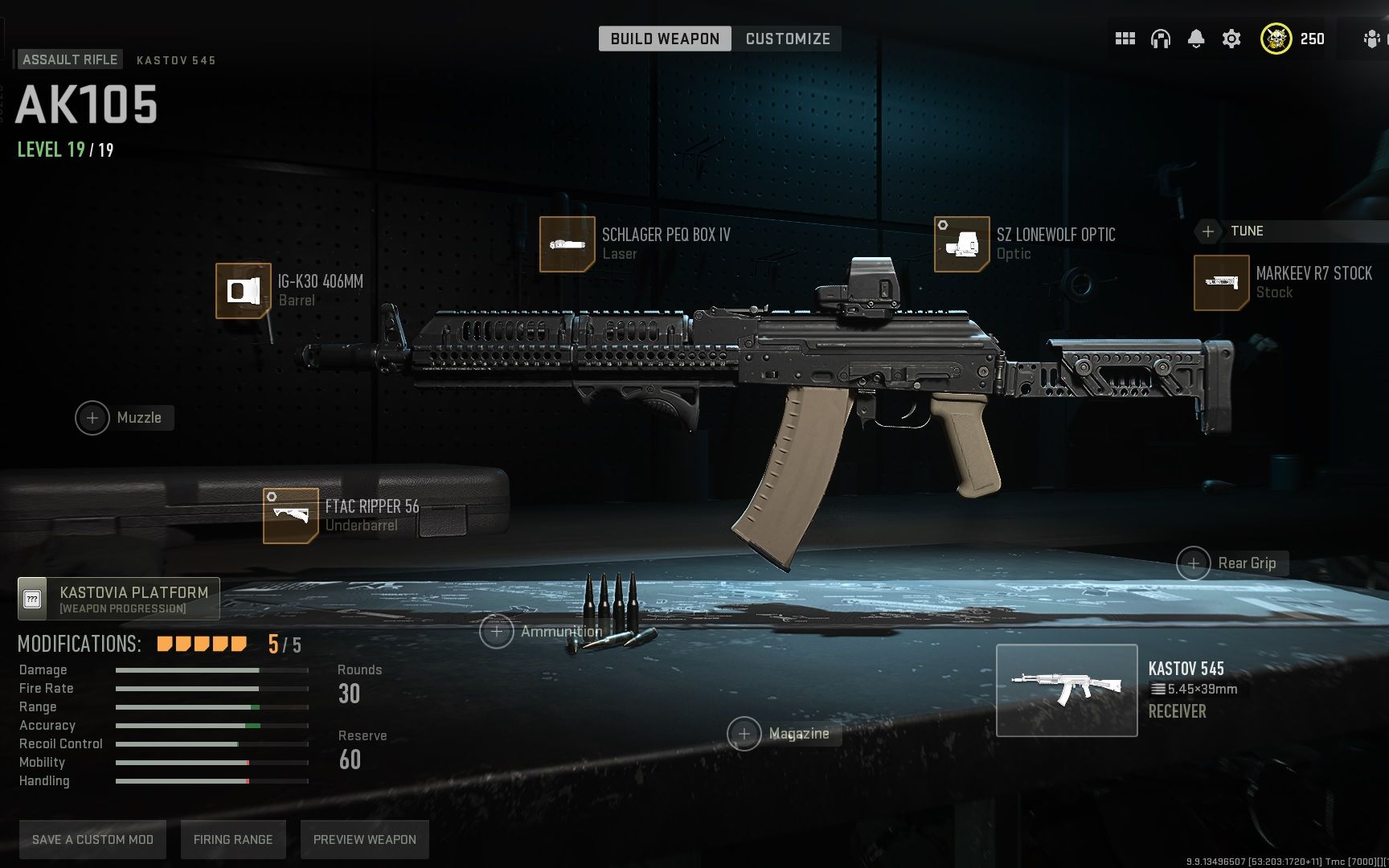 小试 ak105 泽宁特套件【cod19 第一梯队模式】