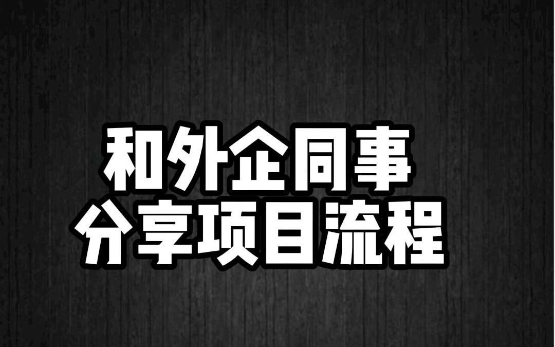 和外企同事分享项目流程哔哩哔哩bilibili