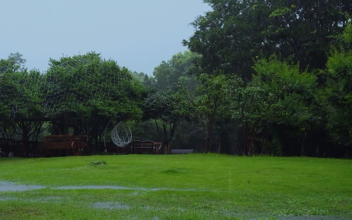 [图]雨滴落在雨伞上的声音，睡眠，放松，学习，助眠雨声，入睡，减压，