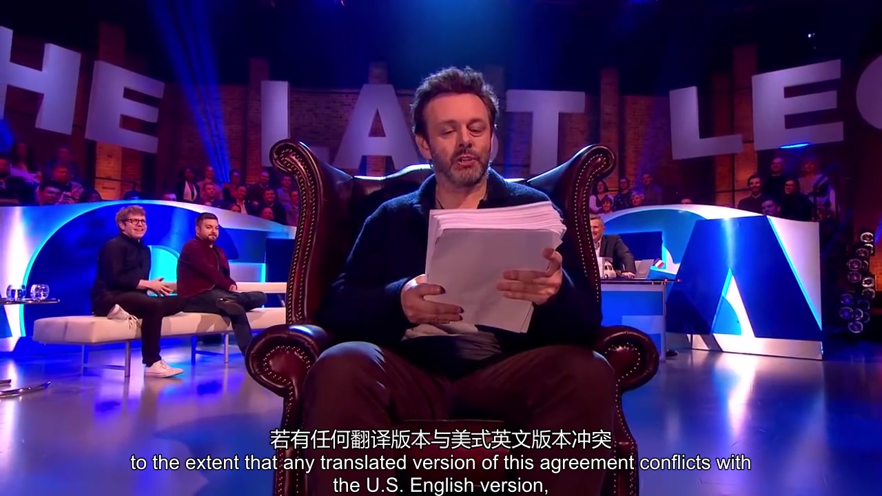 [图][中英][Michael Sheen] 辛老师朗读Facebook用户协议 (2018 The Last Leg)