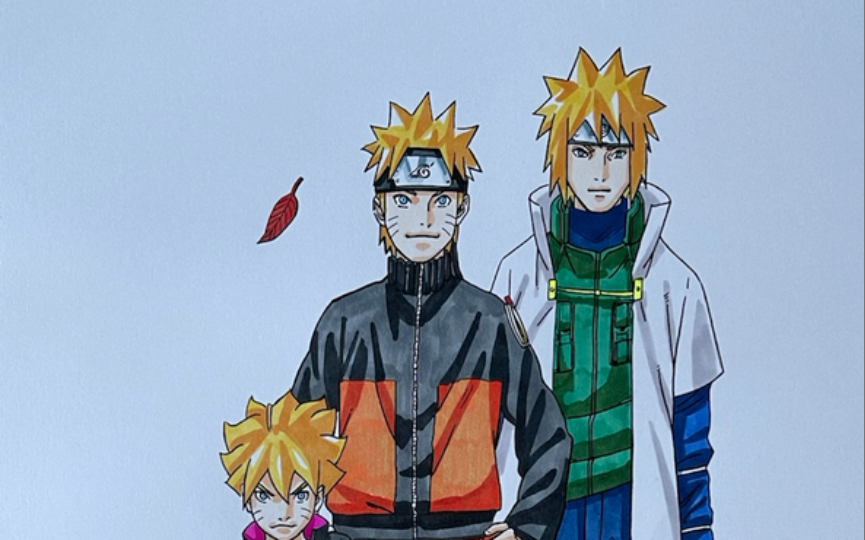 火影手绘 祖孙三代