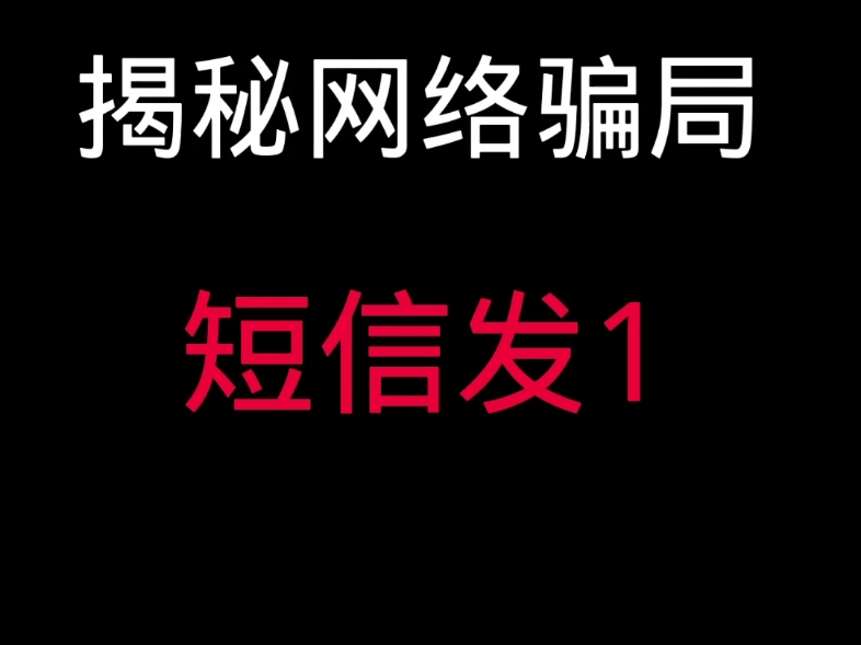 揭秘网络骗局短信发1哔哩哔哩bilibili