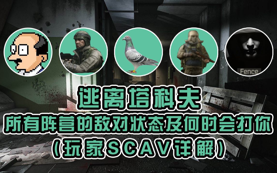 逃离塔科夫玩家SCAV详解,所有的阵营的敌对状态以及什么状态会打你.萌新多看看小心点!逃离塔科夫