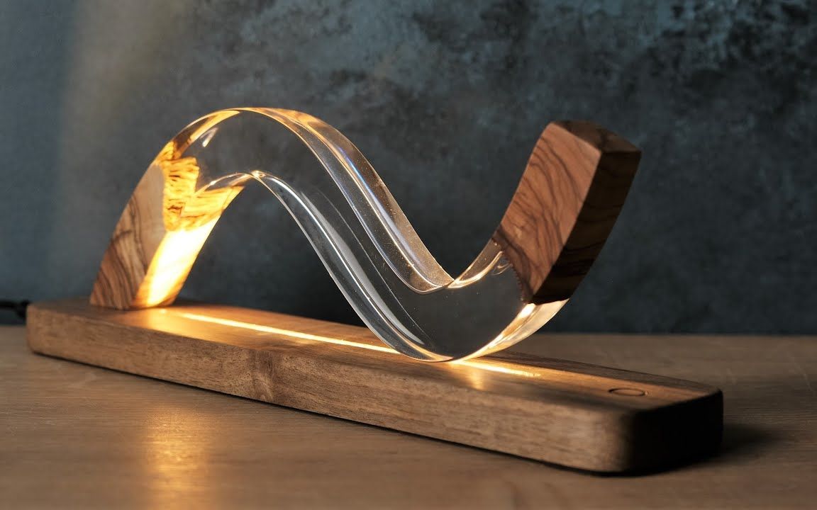 【局部精琢(灯)——弧形环氧树脂台灯】【atasoy】