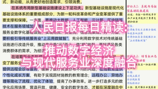 人民日报每日精读:推动数字经济与现代服务业深度融合哔哩哔哩bilibili