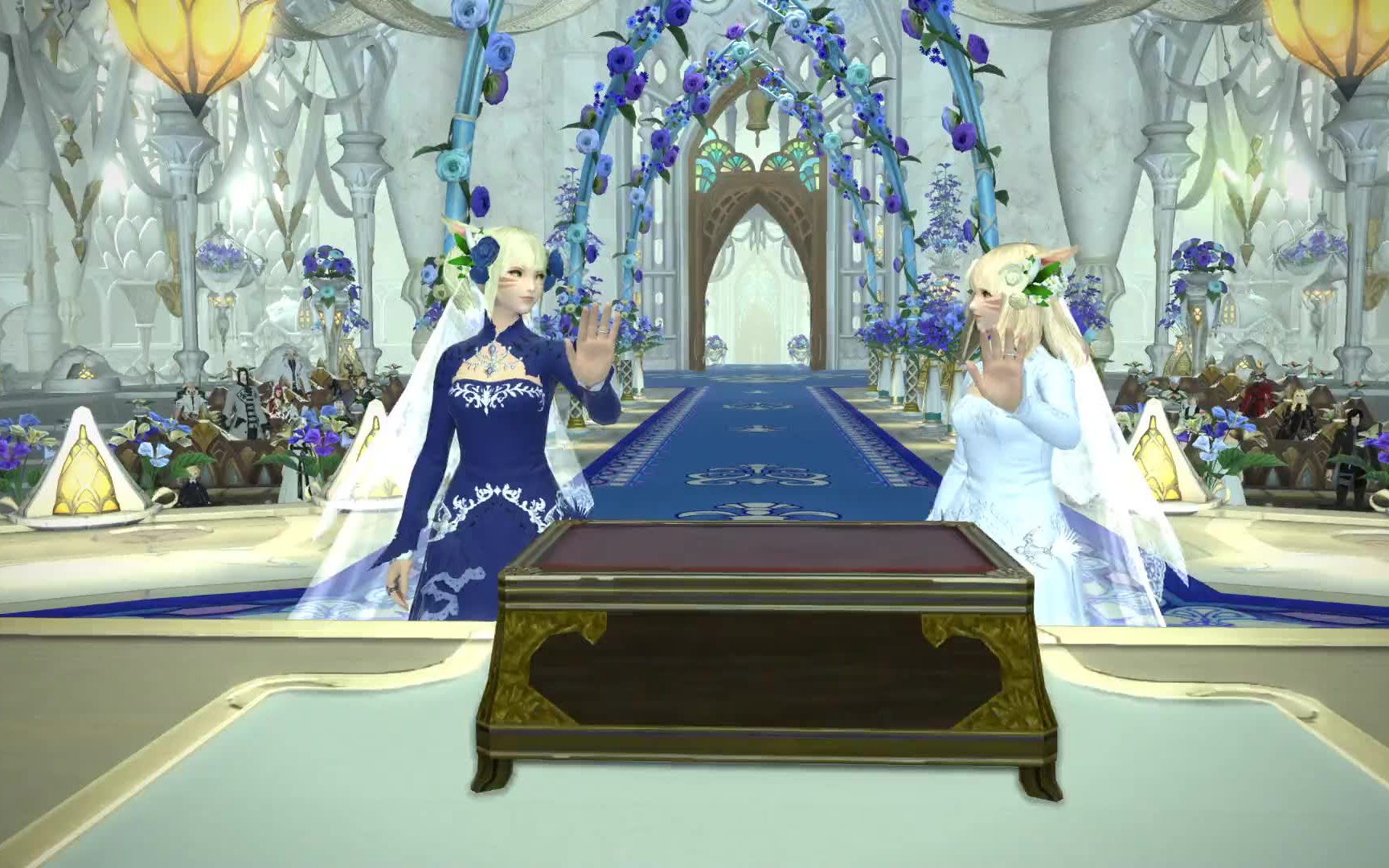 [最终幻想14][静语庄园]婚礼纪念[戸隠憧子(新娘) 艾莉莎·威特(新郎)