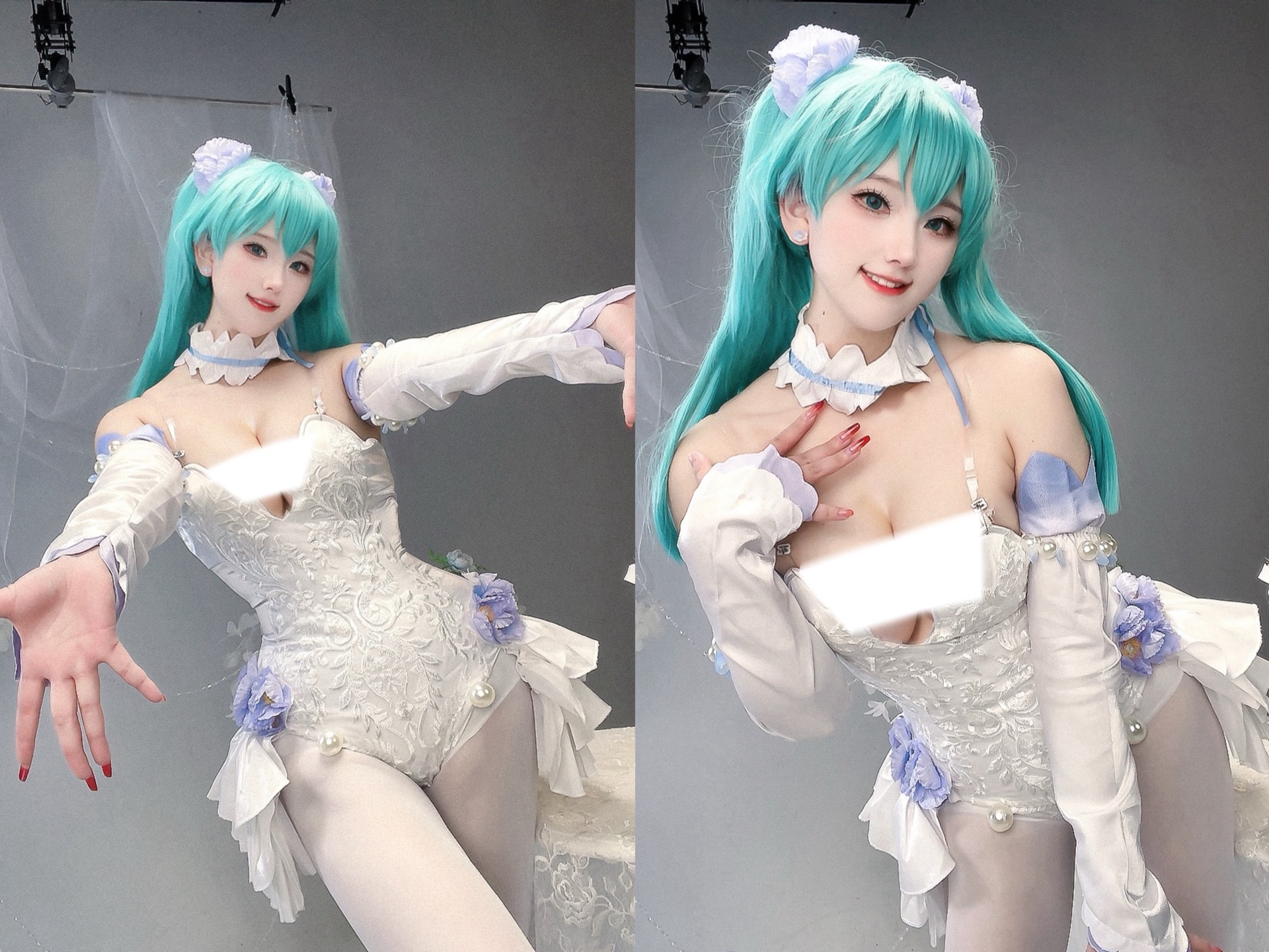 是超优雅的初音粉蝶花COS!哔哩哔哩bilibili