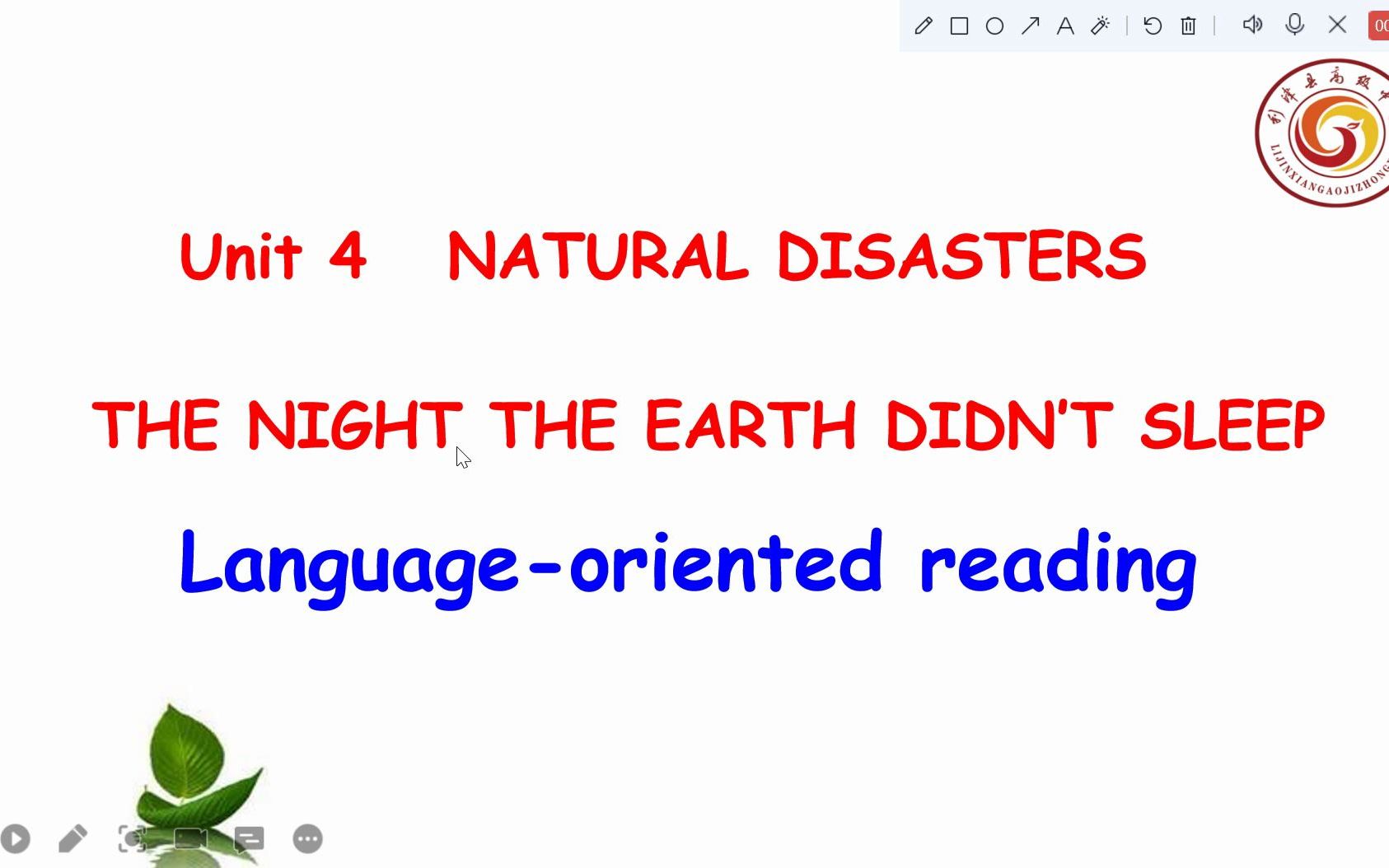 [图]必修一 unit 4 The night the earth didn’t sleep语言提取课