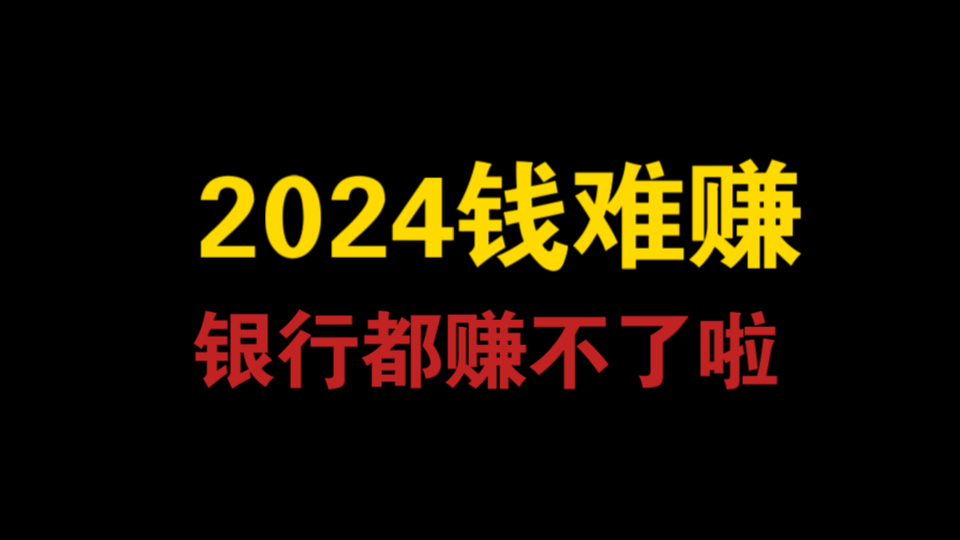 牛马们,2024年钱有多难赚?连银行都难赚钱,但没关系,2025年的钱会更难赚……哔哩哔哩bilibili