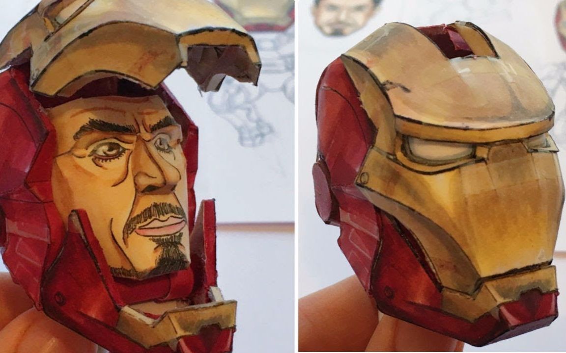 【paper patriot】纸制钢铁侠头部模型_哔哩哔哩_bilibili