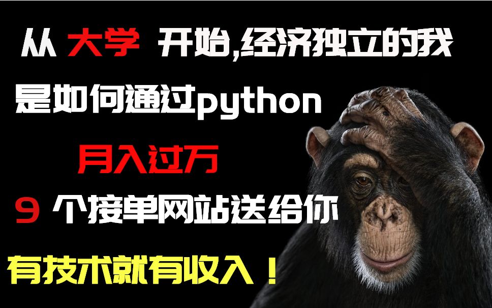 【python的九个接单平台】说说我除了工作以外是在哪兼职赚钱的,还不知道的看过来!月入过万只是技术问题.哔哩哔哩bilibili