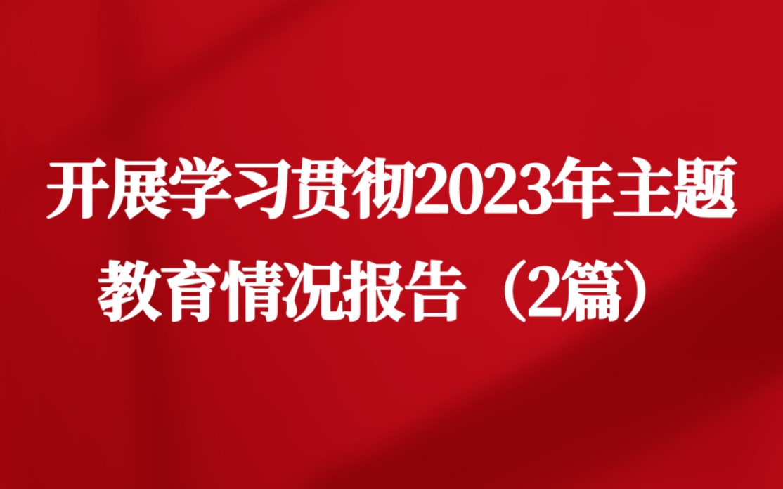 开展学习贯彻2023年主题教育情况报告(2篇)哔哩哔哩bilibili