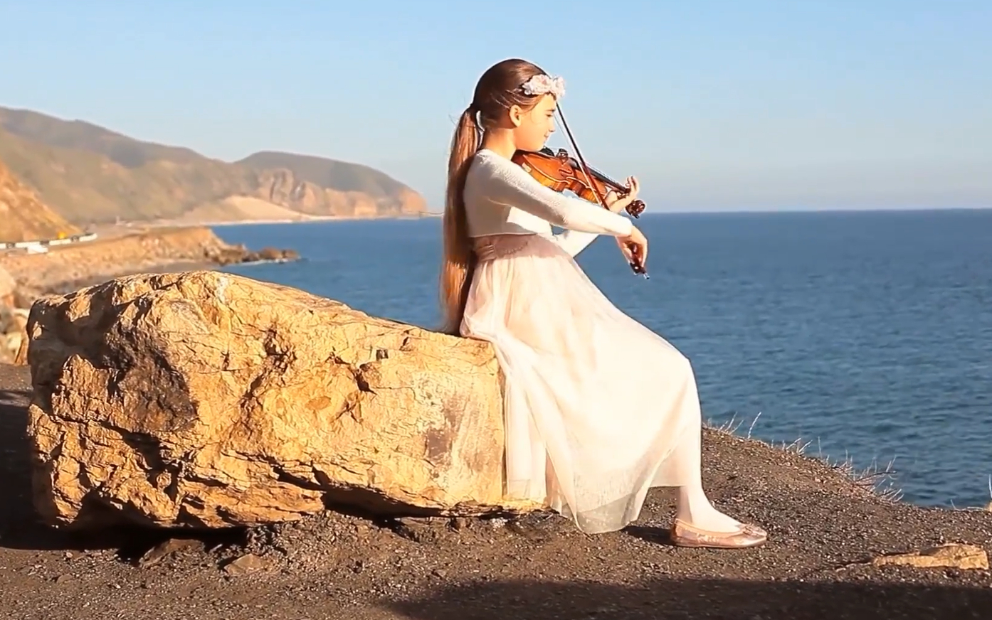 美国清新萌妹 karolina protsenko 海边小提琴演奏《see you again》