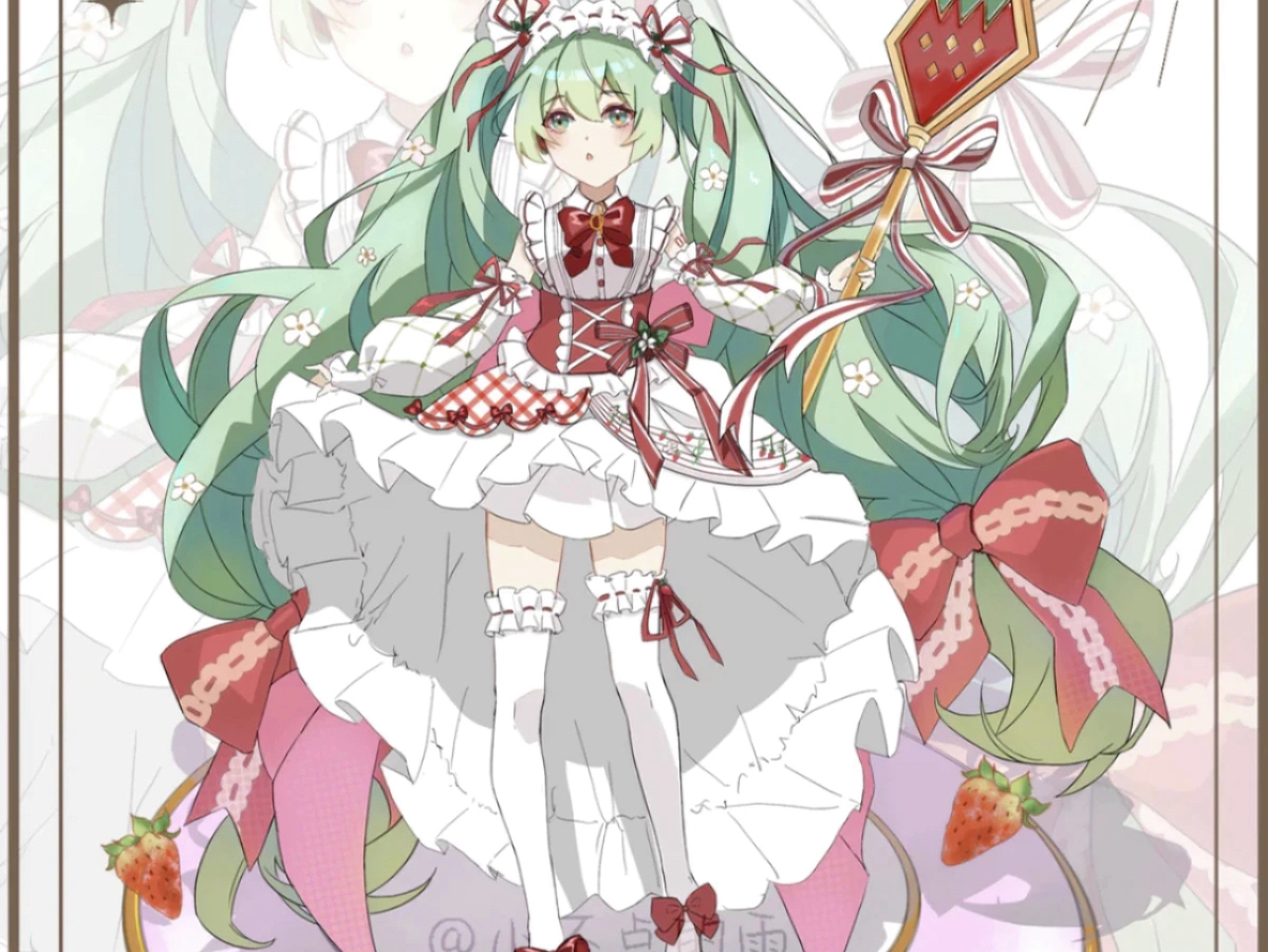 15周年草莓初音绘画过程