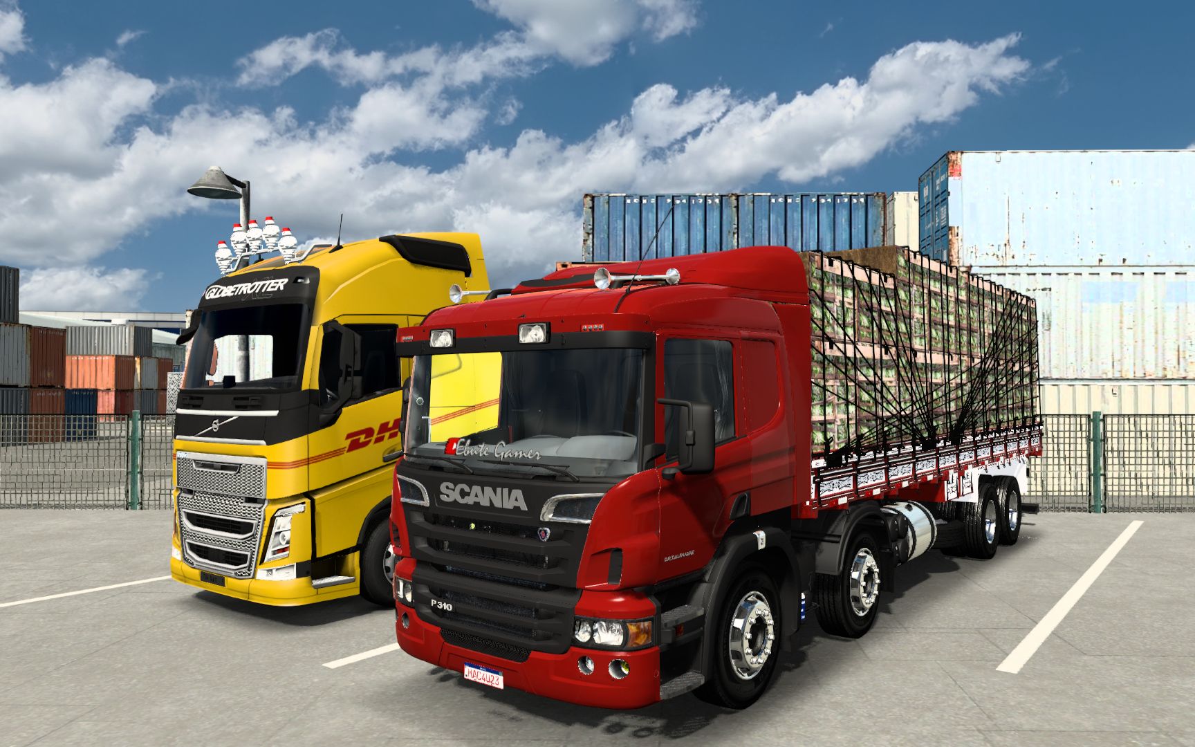 欧洲卡车模拟2驾驶斯堪尼亚p310在印尼运输硼酸