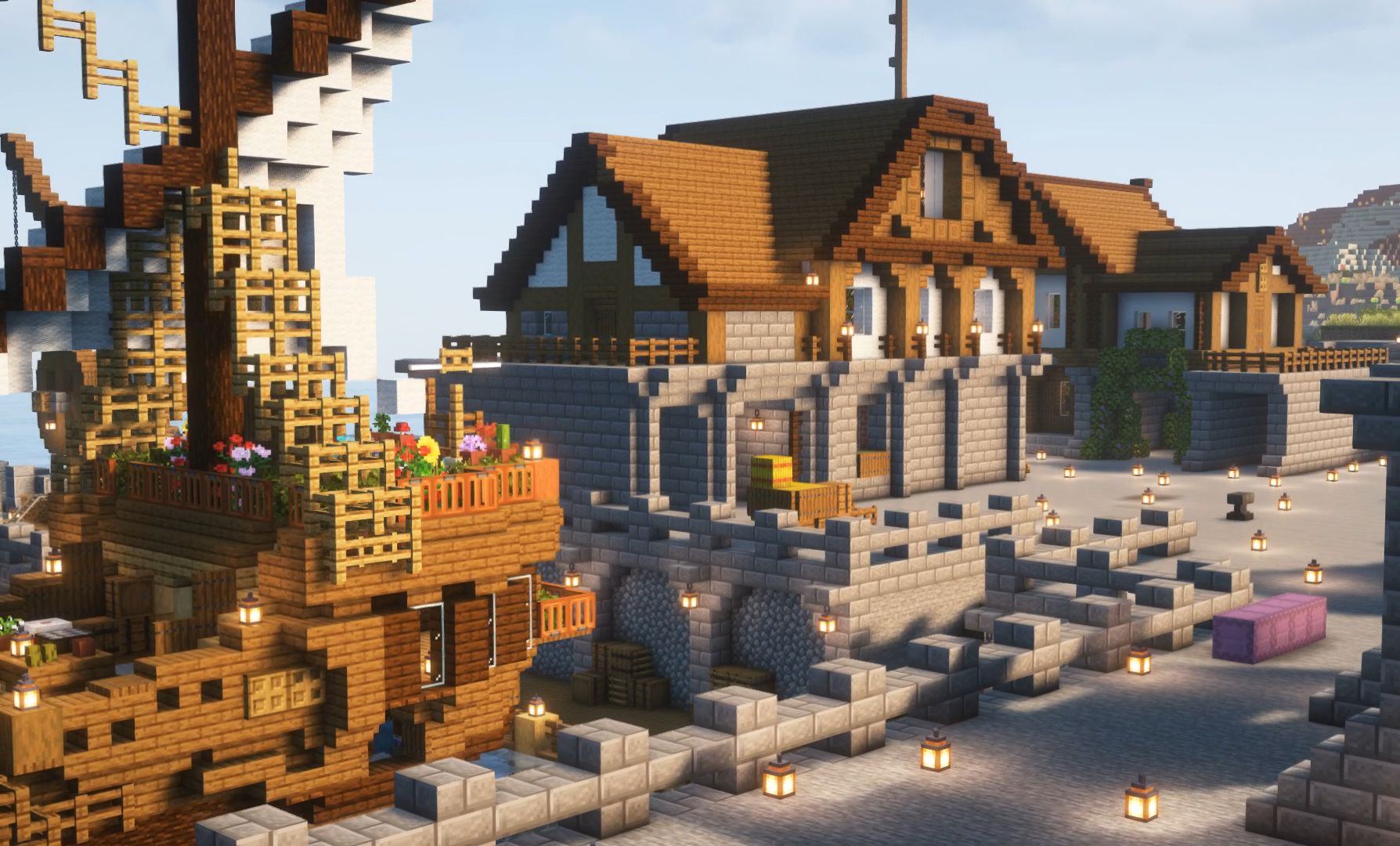 中世纪港口的建造第四天 我的世界梦幻建筑