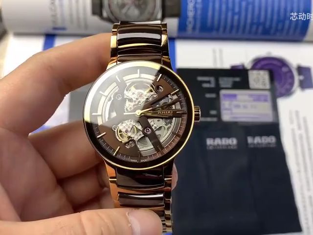 雷达晶萃镂空机械男表