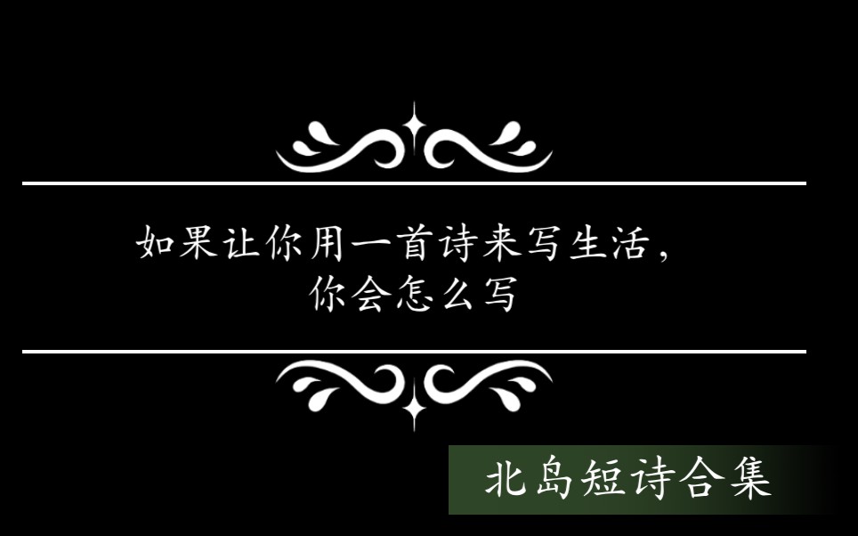 北岛 如果让你用一首诗来写生活,你会怎么写?哔哩哔哩bilibili