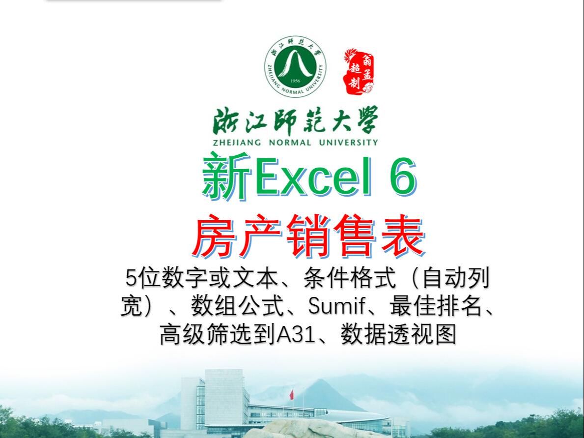 浙江省计算机二级:新Excel6房产销售表哔哩哔哩bilibili