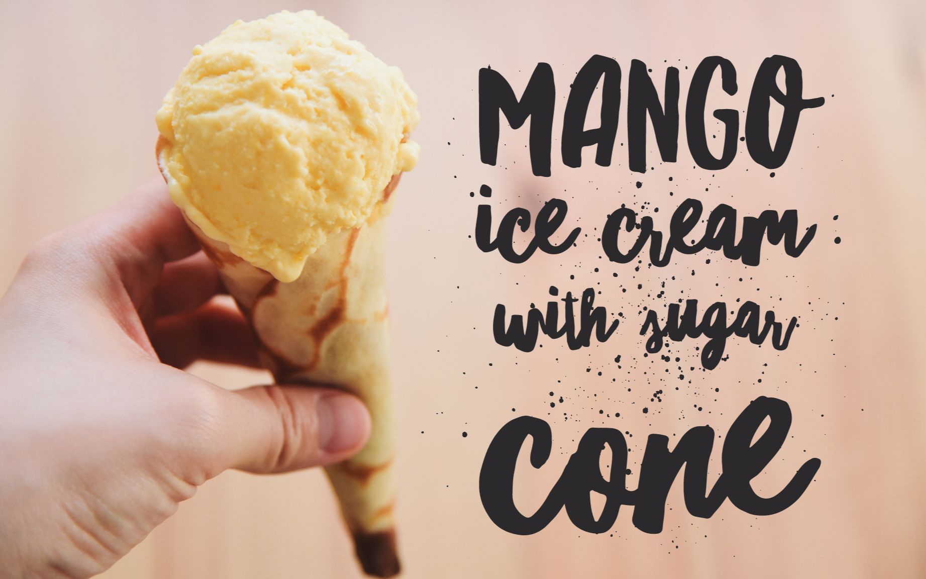 媲美哈根达斯的手工芒果冰淇淋蛋筒巧用不粘锅和冰箱做甜点