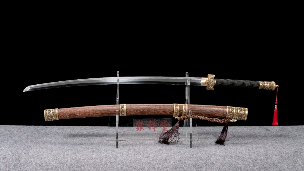 レオパードフラワーブラック 環首剣 武具 刀装具 日本刀 模造刀 - 武具